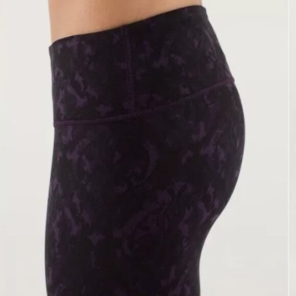 Lululemon Wunder Under Pant Baroque Deep Zinfandel Purple/Black Size 4 - Picture 2 of 11